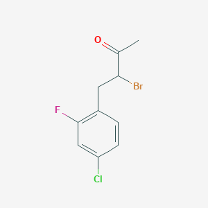 molecular formula C10H9BrClFO B1445042 3-溴-4-(4-氯-2-氟苯基)丁-2-酮 CAS No. 1250030-38-6