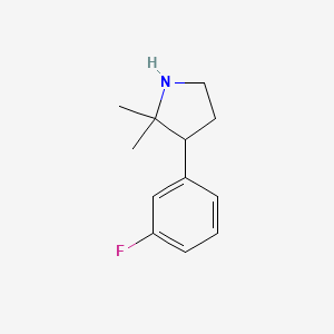 molecular formula C12H16FN B1445048 3-(3-氟苯基)-2,2-二甲基吡咯烷 CAS No. 1249142-99-1