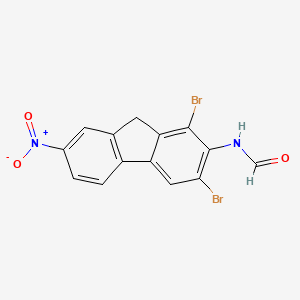 molecular formula C14H8Br2N2O3 B14450580 Formamide, N-(1,3-dibromo-7-nitrofluoren-2-YL)- CAS No. 73728-57-1