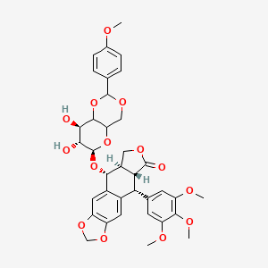 molecular formula C36H38O14 B14450628 Podophyllotoxin-anisyliden-glucosid [German] CAS No. 73839-76-6