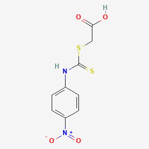 molecular formula C9H8N2O4S2 B14450674 2-[(4-nitrophenyl)carbamothioylsulfanyl]acetic acid CAS No. 73623-13-9