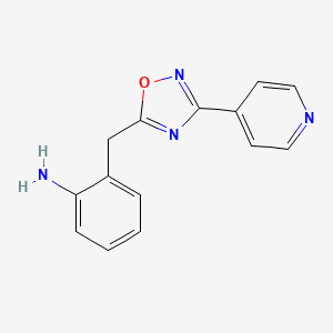 molecular formula C14H12N4O B1445079 2-((3-(Pyridin-4-yl)-1,2,4-oxadiazol-5-yl)methyl)aniline CAS No. 1490865-26-3