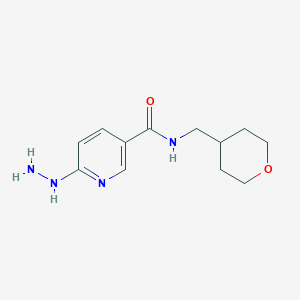 molecular formula C12H18N4O2 B1445090 6-hydrazinyl-N-((tetrahydro-2H-pyran-4-yl)methyl)nicotinamide CAS No. 1344381-64-1