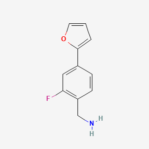 molecular formula C11H10FNO B1445102 [2-Fluoro-4-(furan-2-yl)phenyl]methanamine CAS No. 1341447-72-0