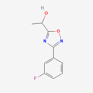 molecular formula C10H9FN2O2 B1445104 1-[3-(3-Fluorophenyl)-1,2,4-oxadiazol-5-yl]ethan-1-ol CAS No. 1341534-14-2