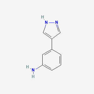 molecular formula C9H9N3 B1445105 3-(1H-pyrazol-4-yl)aniline CAS No. 1170691-45-8