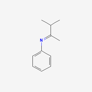 molecular formula C11H15N B14451087 Benzenamine, N-(1,2-dimethylpropylidene)- CAS No. 74265-71-7