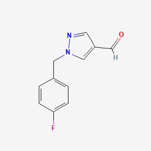 B1445126 1-[(4-fluorophenyl)methyl]-1H-pyrazole-4-carbaldehyde CAS No. 1342979-38-7