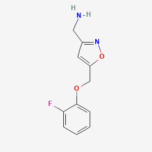 molecular formula C11H11FN2O2 B1445132 [5-(2-氟苯氧甲基)-1,2-噁唑-3-基]甲胺 CAS No. 1249836-90-5