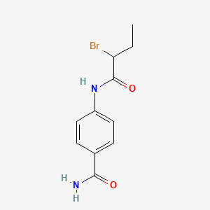 molecular formula C11H13BrN2O2 B1445140 4-[(2-Bromobutanoyl)amino]benzamide CAS No. 1343357-12-9
