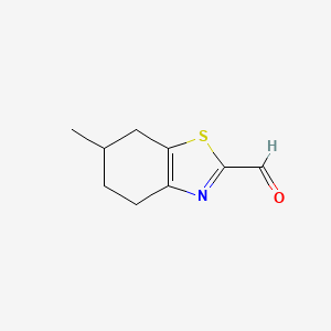 molecular formula C9H11NOS B1445150 6-Methyl-4,5,6,7-tetrahydro-1,3-benzothiazole-2-carbaldehyde CAS No. 1343764-35-1