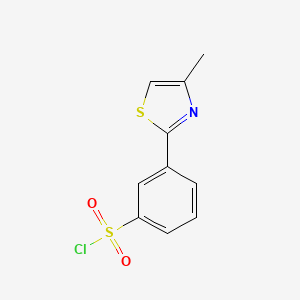 molecular formula C10H8ClNO2S2 B1445158 3-(4-Methyl-1,3-thiazol-2-yl)benzene-1-sulfonyl chloride CAS No. 1342075-96-0
