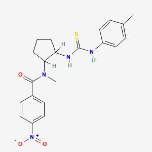 molecular formula C21H24N4O3S B14451581 N-Methyl-N-(2-((((4-methylphenyl)amino)thioxomethyl)amino)cyclopentyl)-4-nitrobenzamide CAS No. 77051-88-8