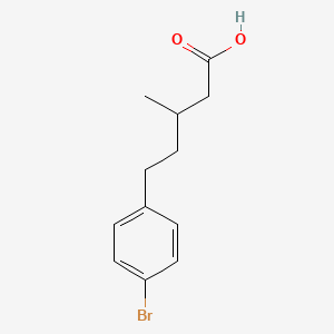 molecular formula C12H15BrO2 B1445161 5-(4-溴苯基)-3-甲基戊酸 CAS No. 1343827-83-7