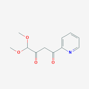 molecular formula C11H13NO4 B1445163 4,4-Dimethoxy-1-(pyridin-2-yl)butane-1,3-dione CAS No. 1342248-24-1