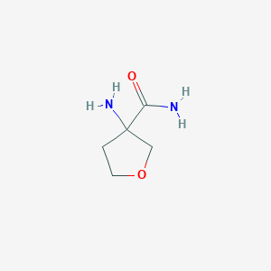 molecular formula C5H10N2O2 B1445164 3-Aminooxolane-3-carboxamide CAS No. 1342406-32-9