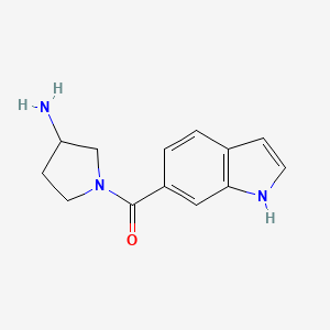molecular formula C13H15N3O B1445167 1-(1H-indole-6-carbonyl)pyrrolidin-3-amine CAS No. 1405060-19-6