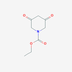 molecular formula C8H11NO4 B14451688 1-Piperidinecarboxylic acid, 3,5-dioxo-, ethyl ester CAS No. 74637-16-4