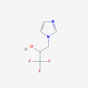 molecular formula C6H7F3N2O B1445169 1,1,1-trifluoro-3-(1H-imidazol-1-yl)propan-2-ol CAS No. 1343763-62-1
