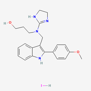 1-Propanol, 3-(N-(2-imidazolin-2-yl)-N-(2-(p-methoxyphenyl)-3-indolylmethyl)amino)-, hydriodide