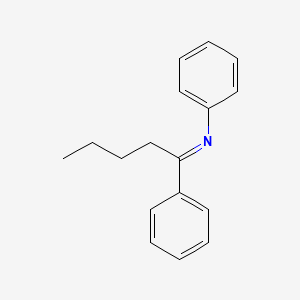 molecular formula C17H19N B14451795 Benzenamine, N-(1-phenylpentylidene)- CAS No. 77821-54-6