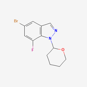 molecular formula C12H12BrFN2O B1445180 5-bromo-7-fluoro-1-(tetrahydro-2H-pyran-2-yl)-1H-indazole CAS No. 1365889-34-4