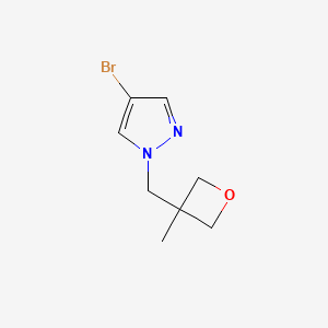 molecular formula C8H11BrN2O B1445182 4-溴-1-((3-甲氧乙烷-3-基)甲基)-1H-吡唑 CAS No. 1258452-60-6