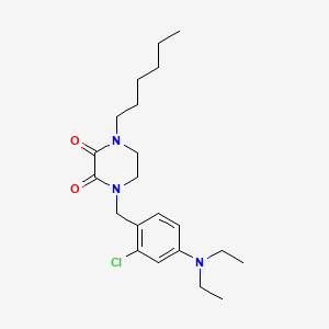 2,3-Piperazinedione, 1-(2-chloro-4-(diethylamino)benzyl)-4-hexyl-