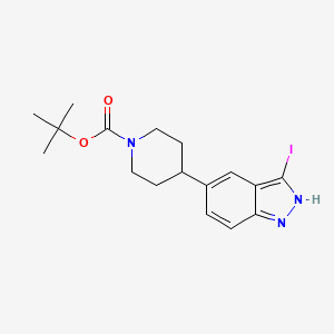 molecular formula C17H22IN3O2 B1445204 tert-butyl 4-(3-iodo-1H-indazol-5-yl)piperidine-1-carboxylate CAS No. 1383705-90-5