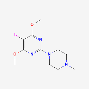 molecular formula C11H17IN4O2 B1445208 5-Iodo-4,6-dimethoxy-2-(4-methylpiperazin-1-yl)pyrimidine CAS No. 1268273-74-0