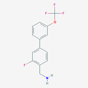 molecular formula C14H11F4NO B1445216 (3-氟-3'-(三氟甲氧基)-[1,1'-联苯]-4-基)甲胺 CAS No. 1261836-76-3