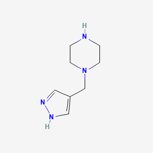 molecular formula C8H14N4 B1445217 1-(1H-pyrazol-4-ylmethyl)piperazine CAS No. 1339352-93-0