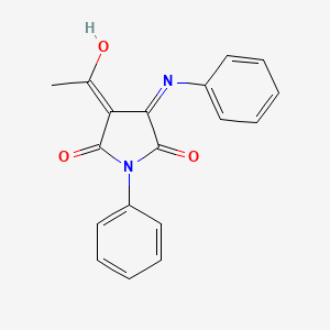 (3E)-3-(1-hydroxyethylidene)-1-phenyl-4-phenyliminopyrrolidine-2,5-dione