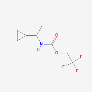 molecular formula C8H12F3NO2 B1445219 2,2,2-三氟乙基N-(1-环丙基乙基)氨基甲酸酯 CAS No. 1489218-72-5