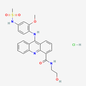 4-Acridinecarboxamide, N-(2-hydroxyethyl)-9-((2-methoxy-4-((methylsulfonyl)amino)phenyl)amino)-, monohydrochloride