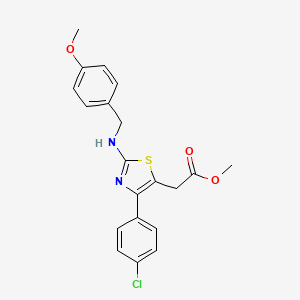 5-Thiazoleacetic acid, 4-(p-chlorophenyl)-2-((p-methoxybenzyl)amino)-, methyl ester