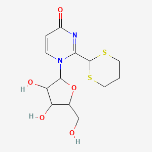 1-[3,4-Dihydroxy-5-(hydroxymethyl)oxolan-2-yl]-2-(1,3-dithian-2-yl)pyrimidin-4-one