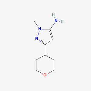 B1445238 1-methyl-3-(oxan-4-yl)-1H-pyrazol-5-amine CAS No. 1340104-61-1