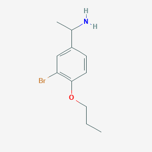molecular formula C11H16BrNO B1445239 1-(3-Bromo-4-propoxyphenyl)-ethylamine CAS No. 1344343-86-7