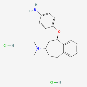 molecular formula C19H26Cl2N2O B14452450 5H-Benzocyclohepten-7-amine, 6,7,8,9-tetrahydro-5-(4-aminophenoxy)-N,N-dimethyl-, dihydrochloride, cis- CAS No. 72575-47-4