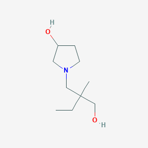 molecular formula C10H21NO2 B1445250 1-(2-乙基-3-羟基-2-甲基丙基)吡咯烷-3-醇 CAS No. 1344288-73-8