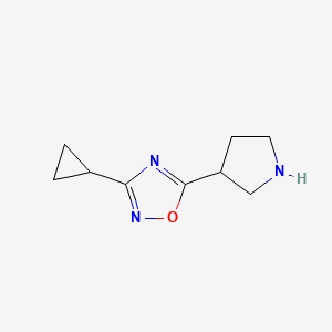 molecular formula C9H13N3O B1445253 3-环丙基-5-(吡咯烷-3-基)-1,2,4-恶二唑 CAS No. 1341019-84-8