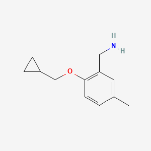 molecular formula C12H17NO B1445264 2-Cyclopropylmethoxy-5-methylbenzylamine CAS No. 1344279-88-4