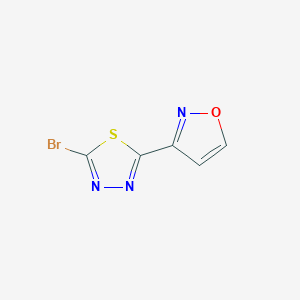 molecular formula C5H2BrN3OS B1445266 2-Bromo-5-(1,2-oxazol-3-yl)-1,3,4-thiadiazole CAS No. 1342234-81-4