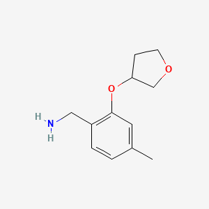 molecular formula C12H17NO2 B1445269 [4-Methyl-2-(oxolan-3-yloxy)phenyl]methanamine CAS No. 1339328-13-0