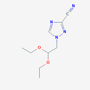 molecular formula C9H14N4O2 B1445270 1-(2,2-diethoxyethyl)-1H-1,2,4-triazole-3-carbonitrile CAS No. 1338990-15-0
