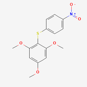 molecular formula C15H15NO5S B14452743 1,3,5-Trimethoxy-2-[(4-nitrophenyl)sulfanyl]benzene CAS No. 77189-95-8