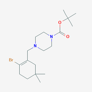 B1445291 Tert-butyl 4-((2-bromo-5,5-dimethylcyclohex-1-enyl)methyl)piperazine-1-carboxylate CAS No. 1229247-71-5