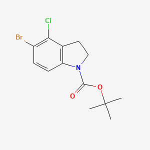 molecular formula C13H15BrClNO2 B1445293 1,1-dimethylethyl 5-bromo-4-chloro-2,3-dihydro-1H-indole-1-carboxylate CAS No. 1337533-81-9