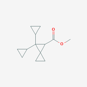 molecular formula C13H18O2 B14452935 Methyl 2,2-dicyclopropylspiro[2.2]pentane-1-carboxylate CAS No. 72733-64-3